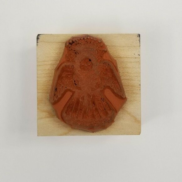 Hero Arts 1989 Vintage Rubber Stamp B-149 Dainty Angel Halo Wings Blue Dress - Picture 6 of 8